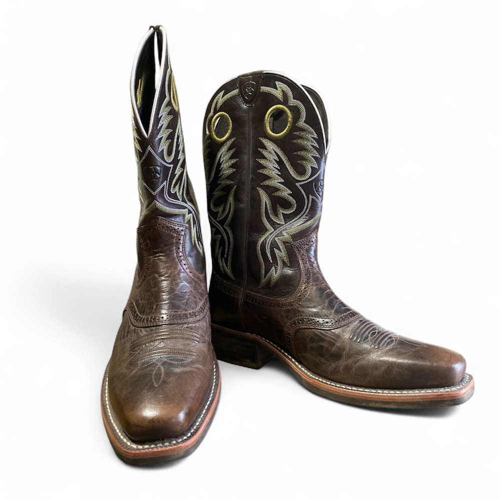 Ariat Thunder Brown Heritage Roughstock Leather Western Boots Mens 13D 10007850